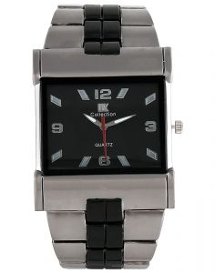 IIK COLLECTION Rectangle Black Big Dial with Multicolor Heavy Chain Strap Analogue Wrist Watch for Men and Boys - Yellow